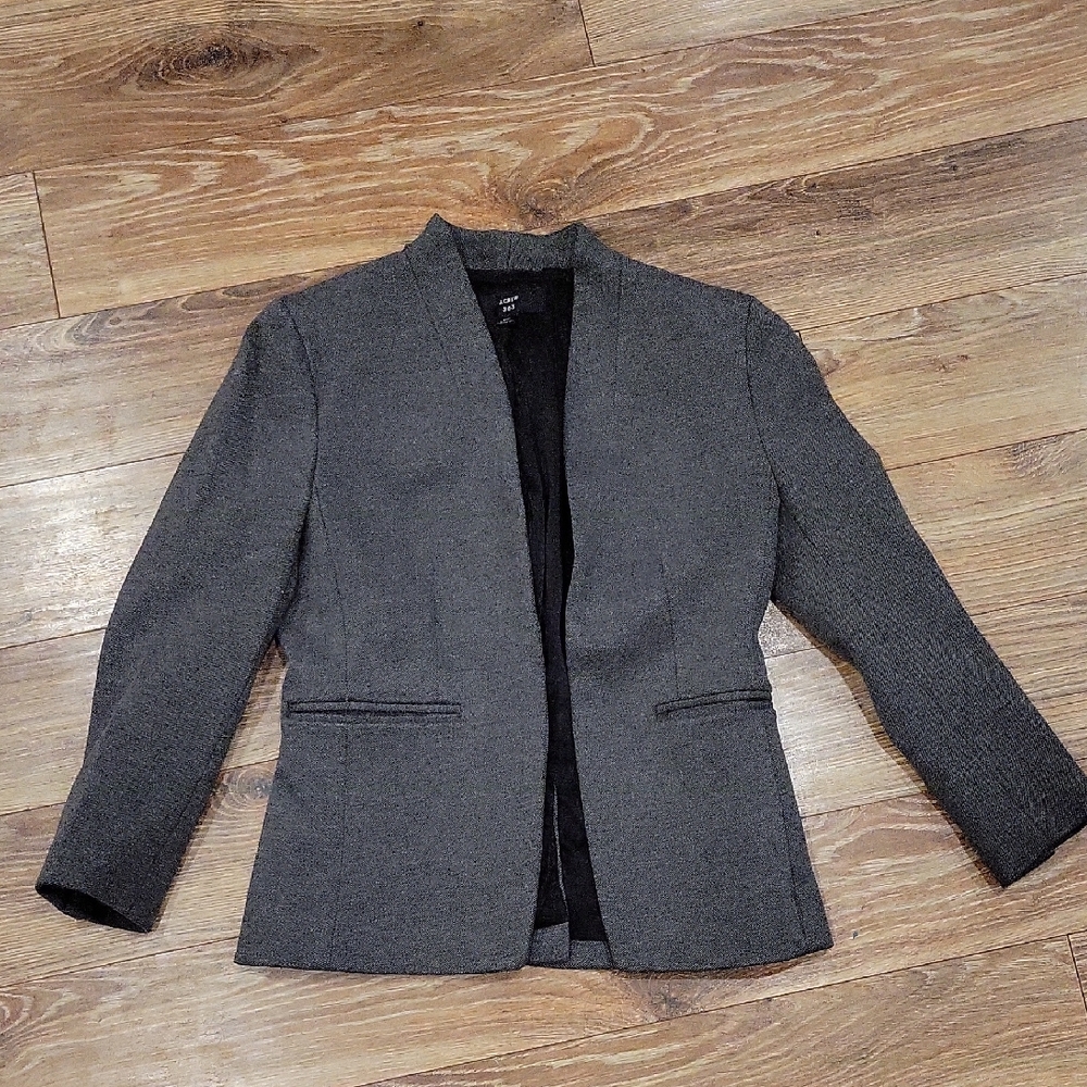 J. Crew Gray Open-Front Blazer
